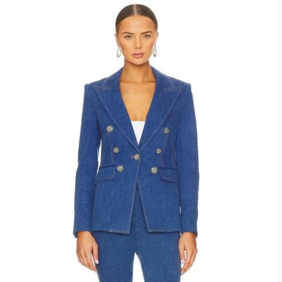 NEW! Veronica Beard Naira Denim Dickey Blazer, Jacket Size 0 - Picture 5 of 15